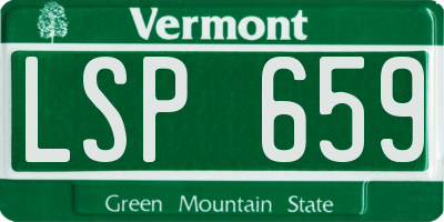 VT license plate LSP659