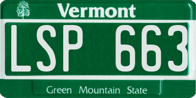 VT license plate LSP663
