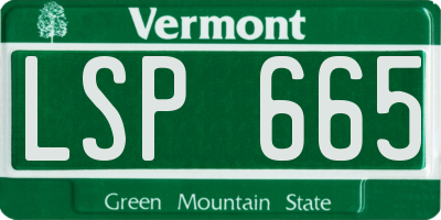 VT license plate LSP665