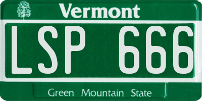 VT license plate LSP666