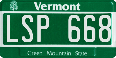 VT license plate LSP668