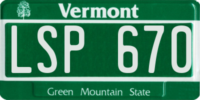 VT license plate LSP670