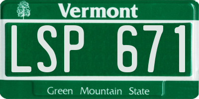 VT license plate LSP671