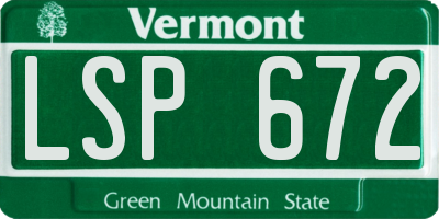 VT license plate LSP672