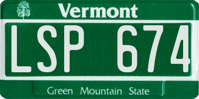VT license plate LSP674
