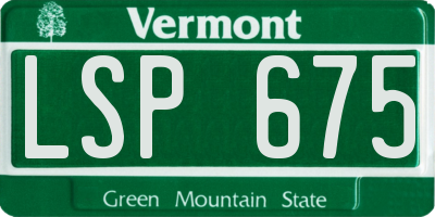 VT license plate LSP675