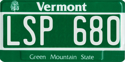 VT license plate LSP680