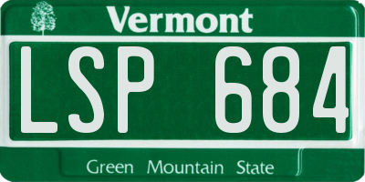 VT license plate LSP684