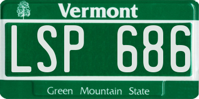 VT license plate LSP686