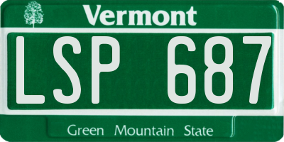 VT license plate LSP687