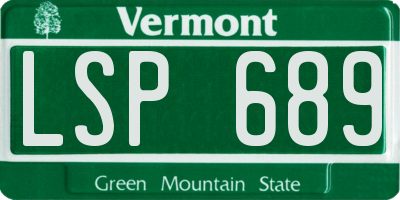 VT license plate LSP689