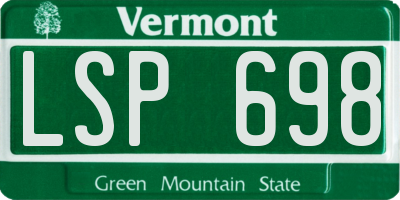 VT license plate LSP698