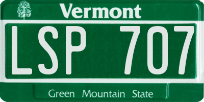 VT license plate LSP707