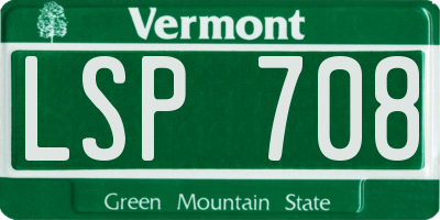 VT license plate LSP708