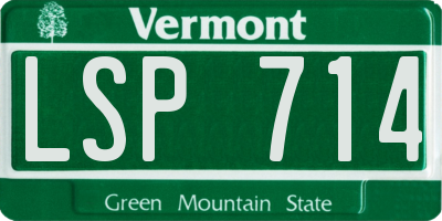 VT license plate LSP714