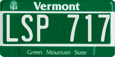 VT license plate LSP717