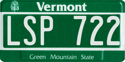 VT license plate LSP722