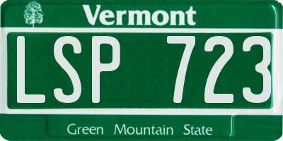 VT license plate LSP723