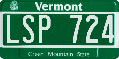VT license plate LSP724