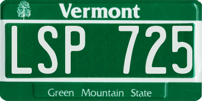 VT license plate LSP725