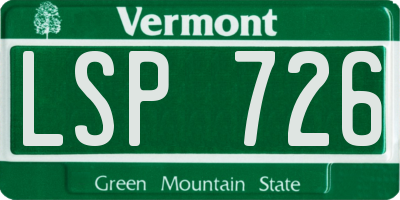 VT license plate LSP726