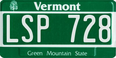 VT license plate LSP728