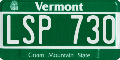 VT license plate LSP730