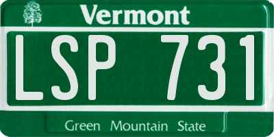 VT license plate LSP731