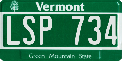 VT license plate LSP734