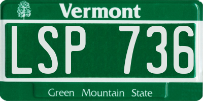 VT license plate LSP736