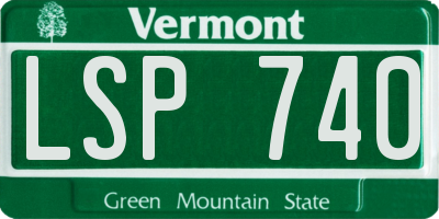 VT license plate LSP740