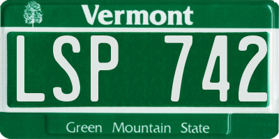 VT license plate LSP742
