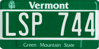VT license plate LSP744