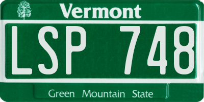 VT license plate LSP748
