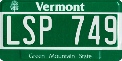 VT license plate LSP749