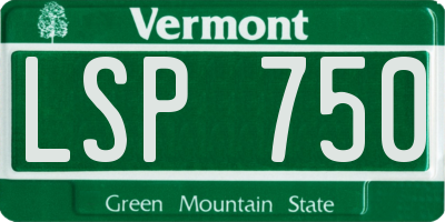 VT license plate LSP750