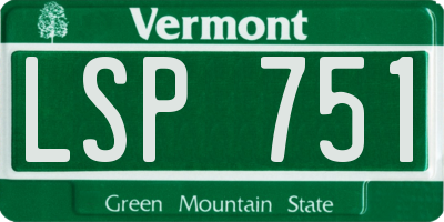 VT license plate LSP751