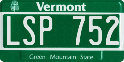 VT license plate LSP752