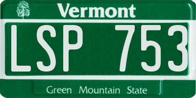 VT license plate LSP753