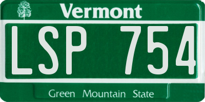 VT license plate LSP754