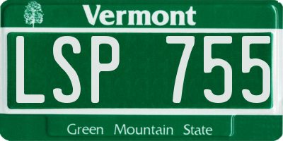 VT license plate LSP755