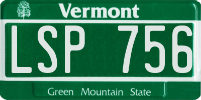 VT license plate LSP756