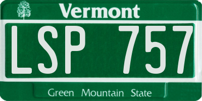 VT license plate LSP757