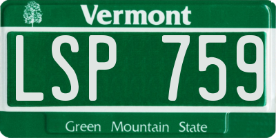 VT license plate LSP759