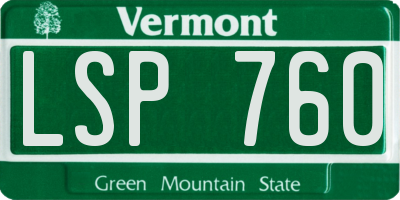 VT license plate LSP760