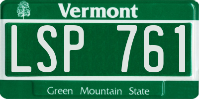 VT license plate LSP761