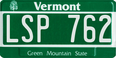 VT license plate LSP762