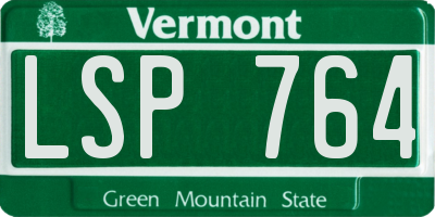VT license plate LSP764