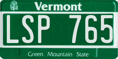 VT license plate LSP765