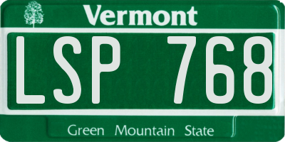 VT license plate LSP768